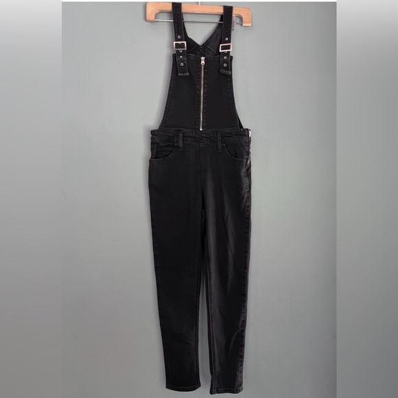 Levis denim jean overalls zipper side zip black 27 skinny cropped ankle - Picture 1 of 12